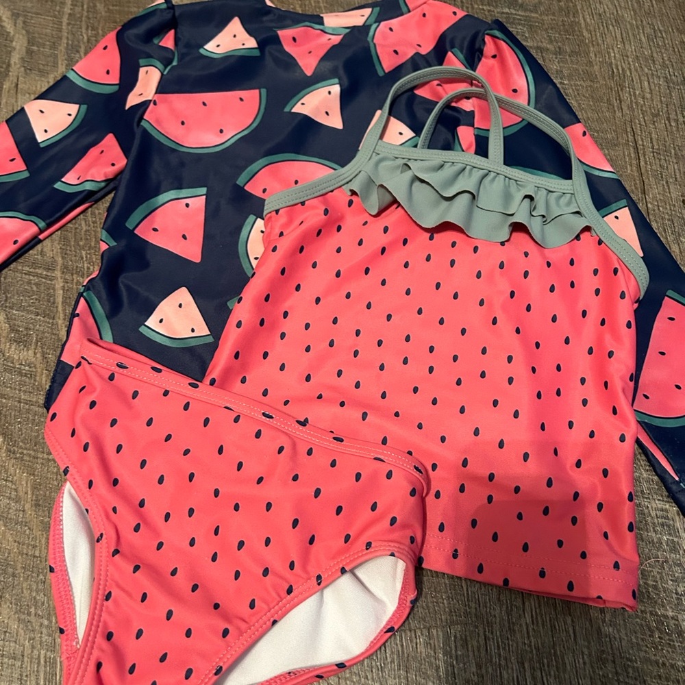Little girls Watermelon bathing suit (2T) - Picture 1 of 2
